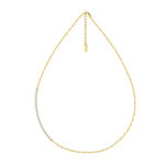 Wholesale 925 Sterling Silver Half CZ Paperclip Link Chain Necklace 80100115