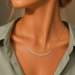 Wholesale 925 Sterling Silver Half CZ Paperclip Link Chain Necklace 80100115