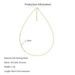 Wholesale 925 Sterling Silver Half CZ Paperclip Link Chain Necklace 80100115