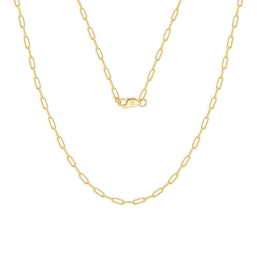925 Sterling Silver 2.2mm Paperclip Link Chain Necklace 80100116