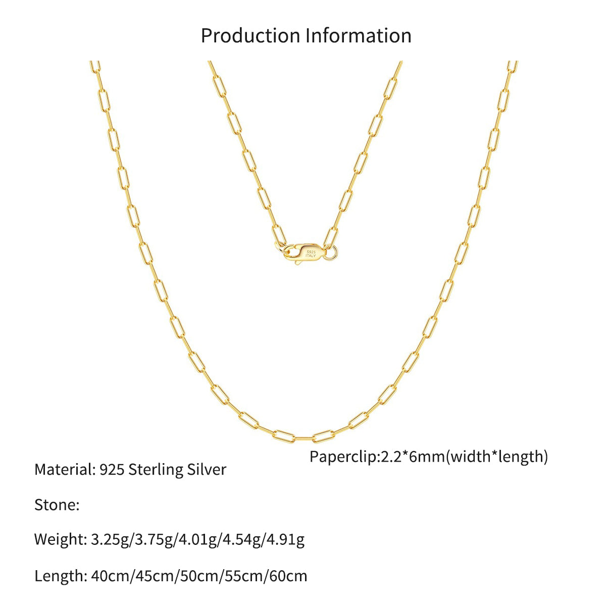 Wholesale 925 Sterling Silver 2.2mm Paperclip Link Chain Necklace 80100116