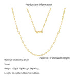 Wholesale 925 Sterling Silver 2.2mm Paperclip Link Chain Necklace 80100116