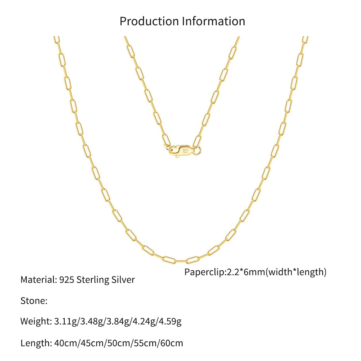 Wholesale 925 Sterling Silver 2.2mm Paperclip Link Chain Necklace 80100117