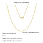 Wholesale 925 Sterling Silver 2.2mm Paperclip Link Chain Necklace 80100117
