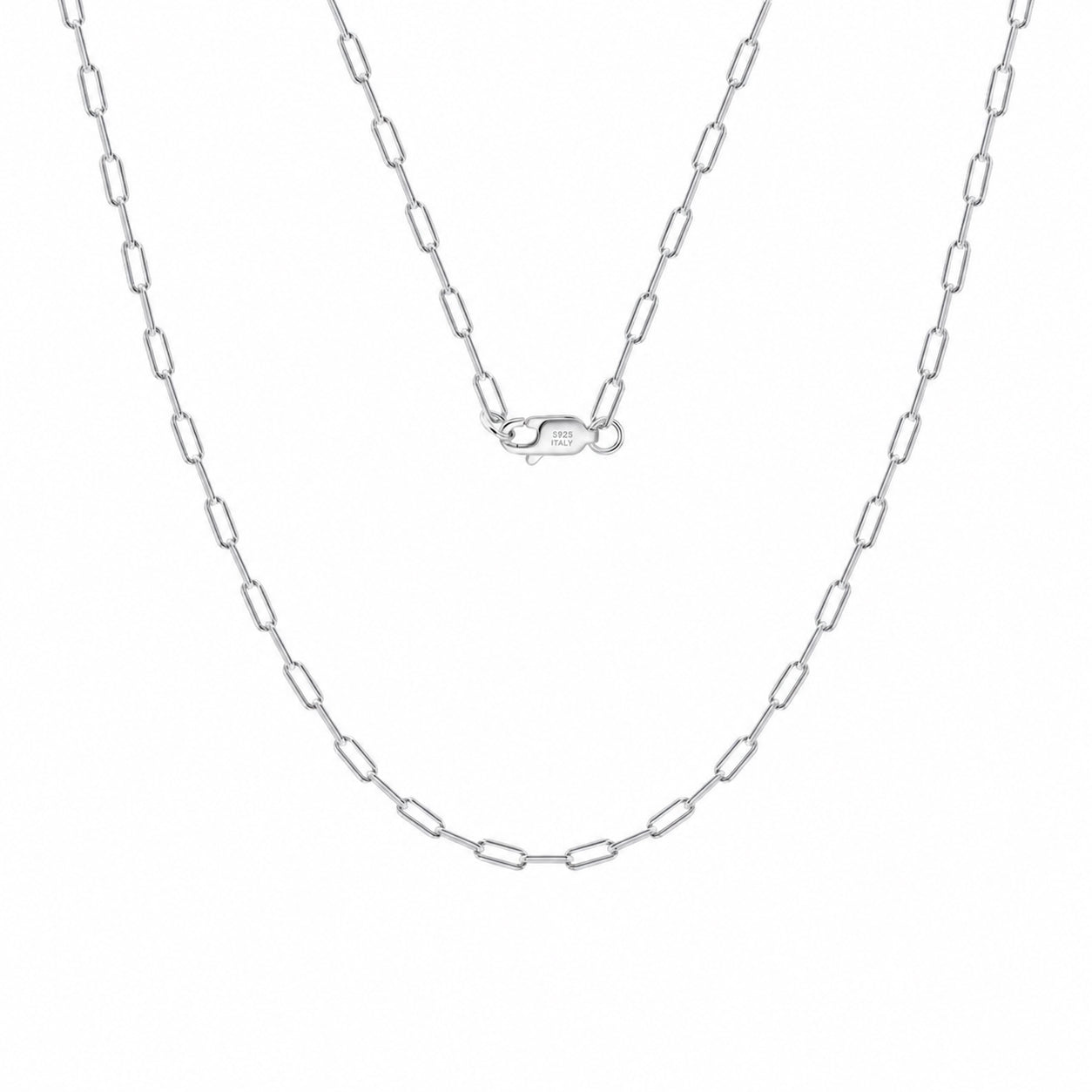 Wholesale 925 Sterling Silver 2.2mm Paperclip Link Chain Necklace 80100118