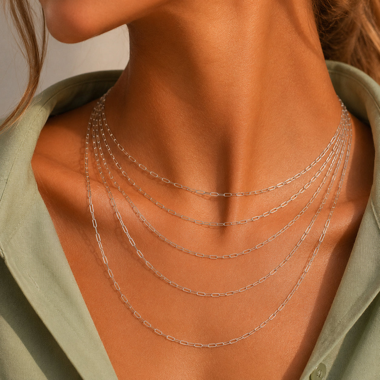 Wholesale 925 Sterling Silver 2.2mm Paperclip Link Chain Necklace 80100118