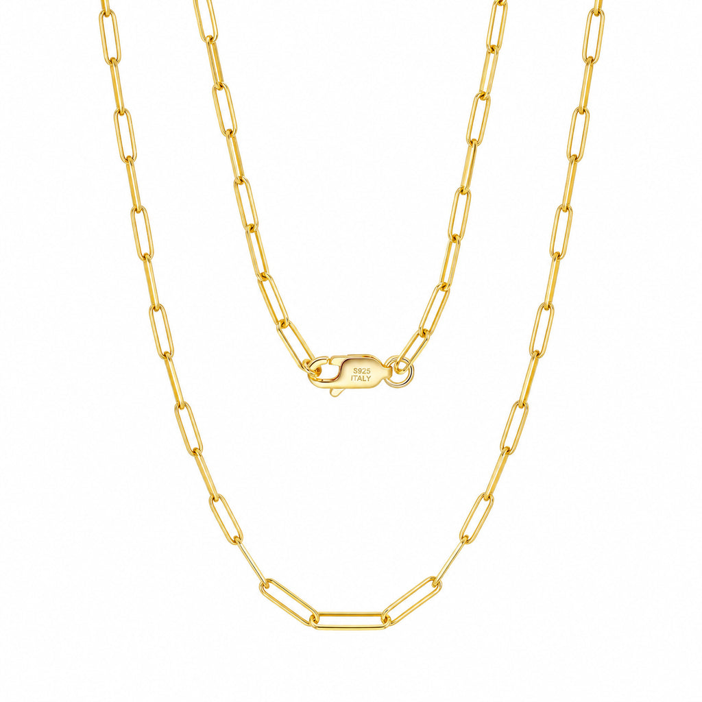 Wholesale 925 Sterling Silver 3mm Paperclip Link Chain Necklace 80100119