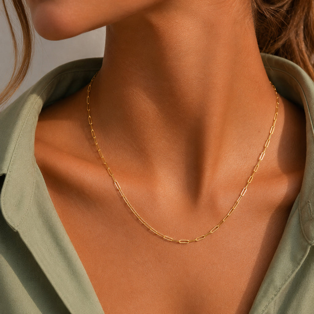 Wholesale 925 Sterling Silver 3mm Paperclip Link Chain Necklace 80100119