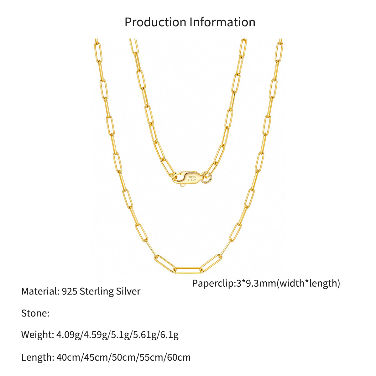 Wholesale 925 Sterling Silver 3mm Paperclip Link Chain Necklace 80100119