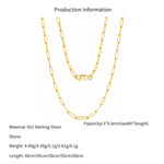Wholesale 925 Sterling Silver 3mm Paperclip Link Chain Necklace 80100119