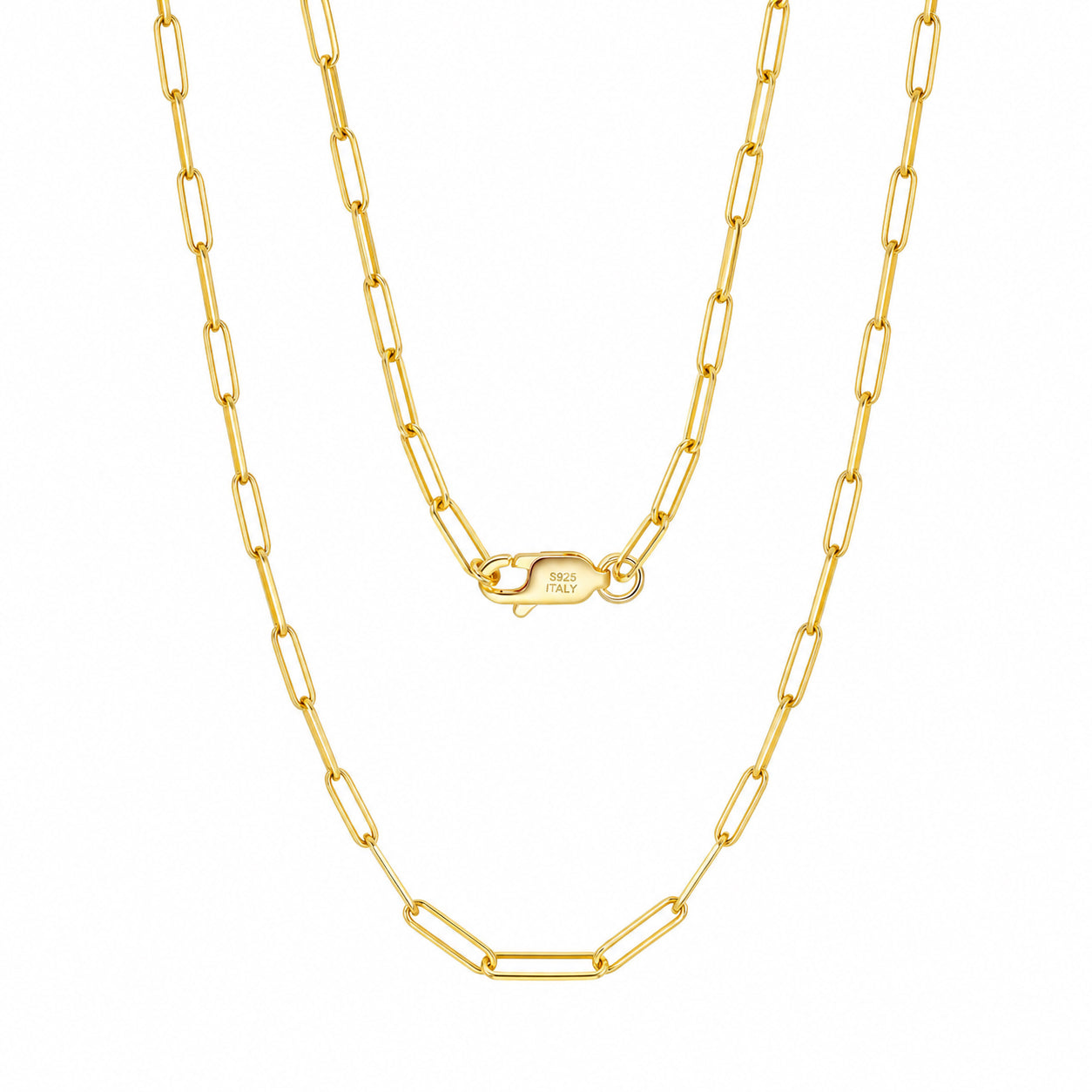 Wholesale 925 Sterling Silver 3mm Paperclip Link Chain Necklace 80100120
