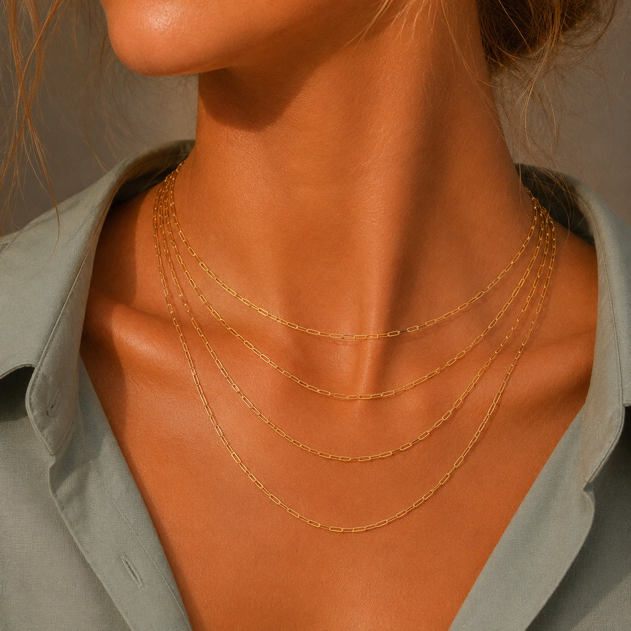 Wholesale 925 Sterling Silver 3mm Paperclip Link Chain Necklace 80100120