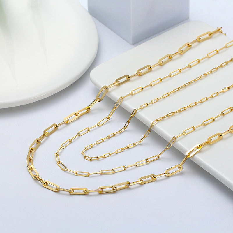 Wholesale 925 Sterling Silver 3mm Paperclip Link Chain Necklace 80100120