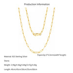 Wholesale 925 Sterling Silver 3mm Paperclip Link Chain Necklace 80100120