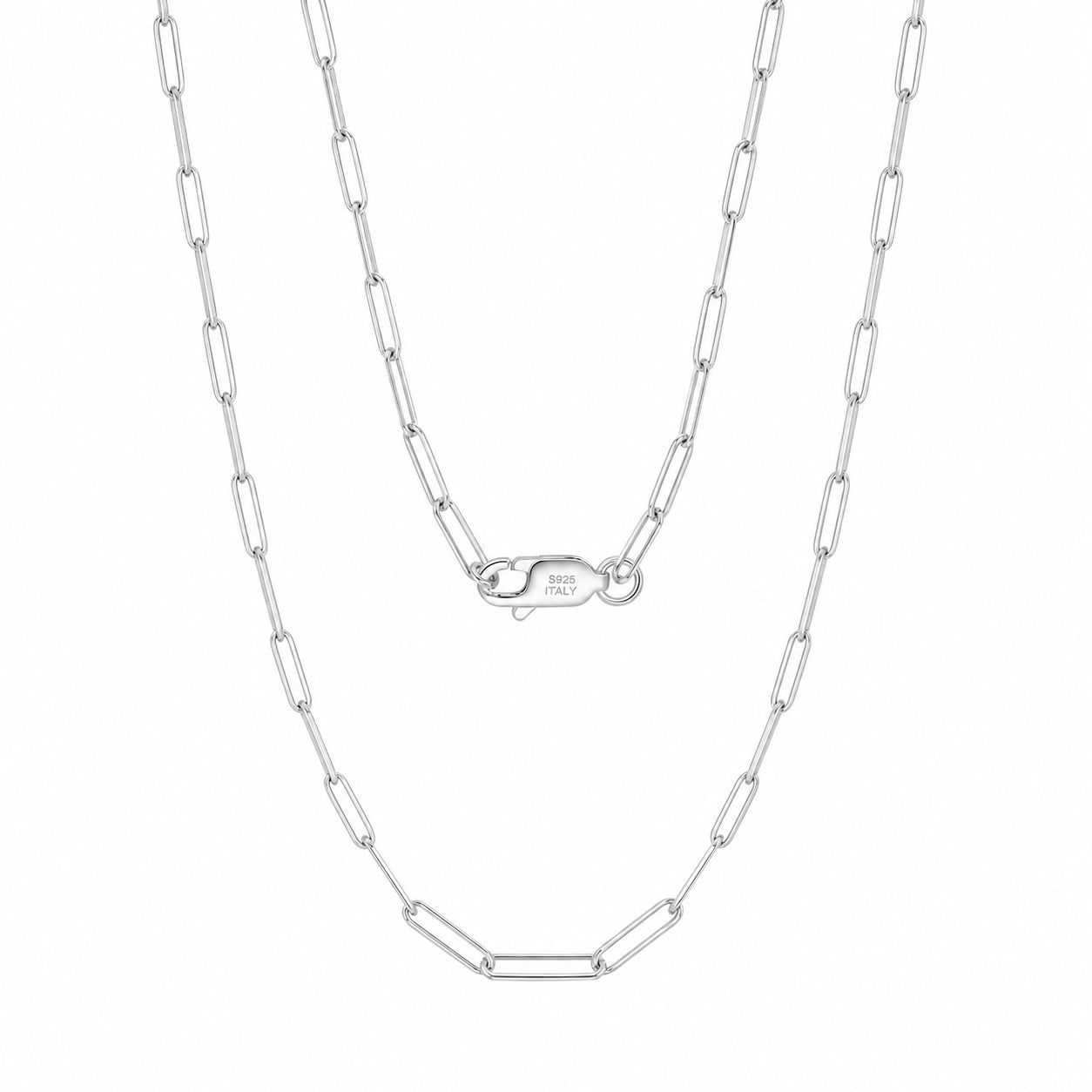 Wholesale 925 Sterling Silver 3mm Paperclip Link Chain Necklace 80100121