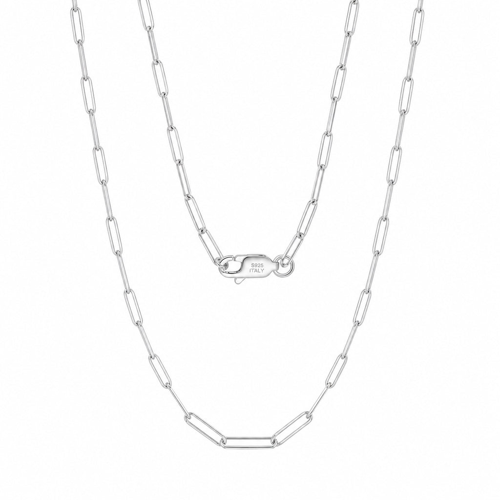 Wholesale 925 Sterling Silver 3mm Paperclip Link Chain Necklace 80100121