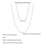 Wholesale 925 Sterling Silver 3mm Paperclip Link Chain Necklace 80100121