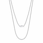 925 Sterling Silver 1.2mm Classic Rope Twist Chain Necklace 80100126