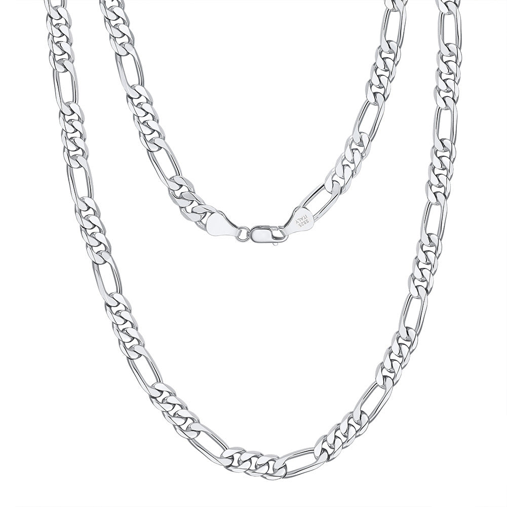 925 Sterling Silver 3.3mm Figaro Link Chain Necklace 80100128