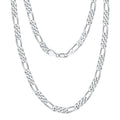 925 Sterling Silver 3.3mm Figaro Link Chain Necklace 80100128
