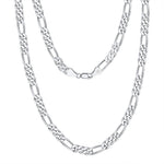 925 Sterling Silver 3.3mm Figaro Link Chain Necklace 80100128