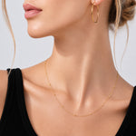 925 Sterling Silver Minimalist Satellite Bead Station Necklace 80100129