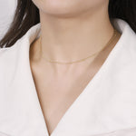 925 Sterling Silver Minimalist Satellite Bead Station Necklace 80100129