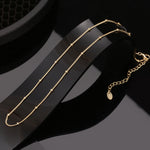 925 Sterling Silver Minimalist Satellite Bead Station Necklace 80100129