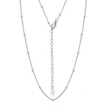 925 Sterling Silver Minimalist Satellite Bead Station Necklace 80100129