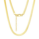 925 Sterling Silver 3mm Minimalist Flat Herringbone Blade Chain Necklace 80100130