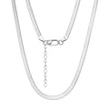 925 Sterling Silver 3mm Minimalist Flat Herringbone Blade Chain Necklace 80100130