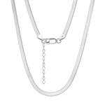 925 Sterling Silver 3mm Minimalist Flat Herringbone Blade Chain Necklace 80100130