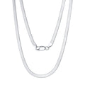 925 Sterling Silver 3mm Minimalist Flat Herringbone Blade Chain Necklace 80100132