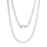 925 Sterling Silver 3mm Minimalist Flat Herringbone Blade Chain Necklace 80100132