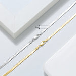 925 Sterling Silver 3mm Minimalist Flat Herringbone Blade Chain Necklace 80100132