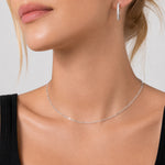 925 Sterling Silver 1.7mm Minimalist Figaro Link Clavicle Necklace 80100134