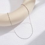 925 Sterling Silver 1.7mm Minimalist Figaro Link Clavicle Necklace 80100134