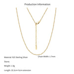 925 Sterling Silver 1.7mm Minimalist Figaro Link Clavicle Necklace 80100134