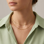 925 Sterling Silver 1.7mm Minimalist Figaro Link Clavicle Necklace 80100134