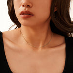 925 Sterling Silver 1.7mm Minimalist Figaro Link Clavicle Necklace 80100134