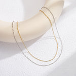 925 Sterling Silver 1.7mm Minimalist Figaro Link Clavicle Necklace 80100134