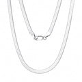 925 Sterling Silver 4.5mm Bold Flat Herringbone Blade Chain Necklace 80100135