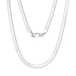 925 Sterling Silver 4.5mm Bold Flat Herringbone Blade Chain Necklace 80100135