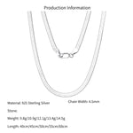 925 Sterling Silver 4.5mm Bold Flat Herringbone Blade Chain Necklace 80100135