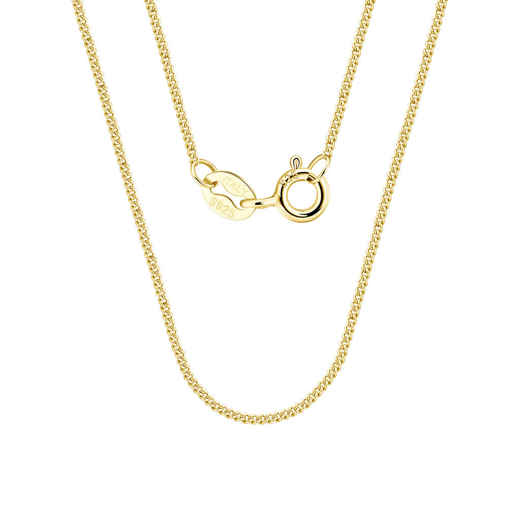925 Sterling Silver 1mm Minimalist Fine Curb Chain Necklace 80100136