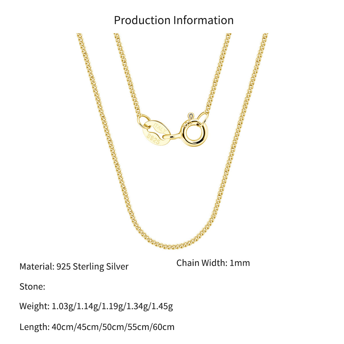 925 Sterling Silver 1.0mm Minimalist Fine Curb Chain Necklace 80100137