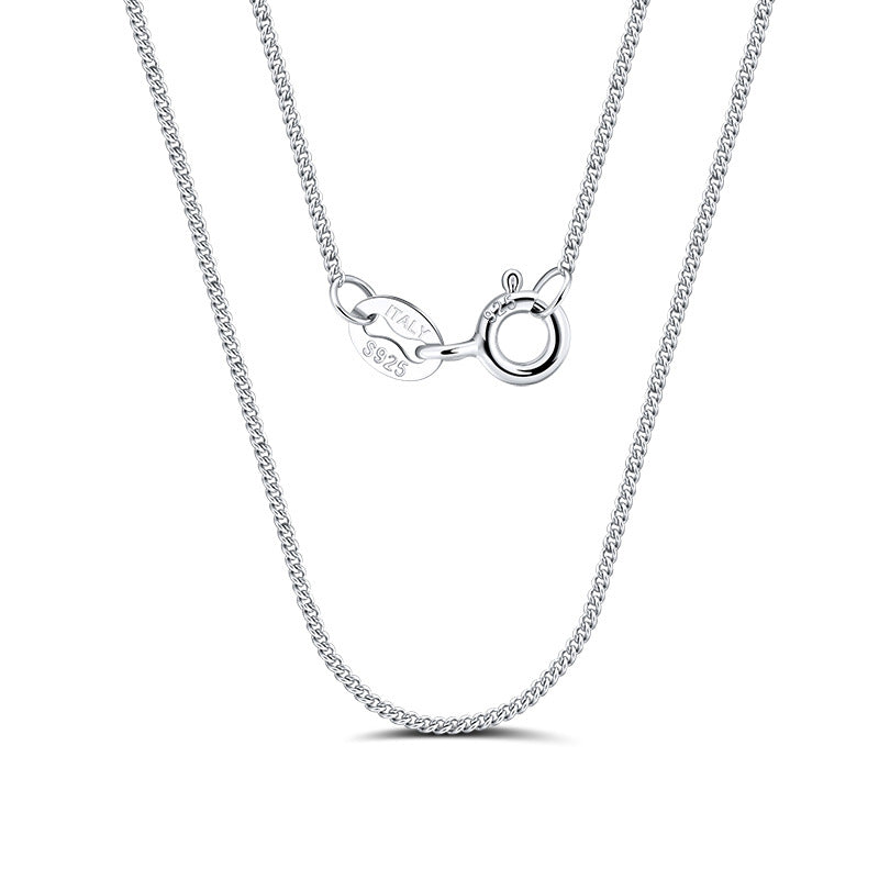 925 Sterling Silver 1mm Minimalist Fine Curb Chain Necklace 80100138
