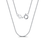 925 Sterling Silver 1mm Minimalist Fine Curb Chain Necklace 80100138