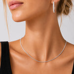 925 Sterling Silver 1mm Minimalist Fine Curb Chain Necklace 80100138