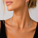 925 Sterling Silver 1mm Minimalist Fine Curb Chain Necklace 80100138